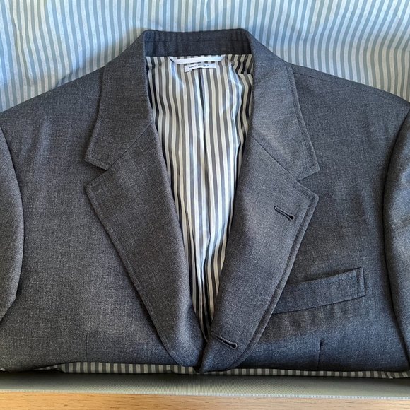 Thom Browne Other - Brand New - Thom Browne - DARK GREY SUPER 120'S WOOL WIDE LAPEL TWO-PIECE SUIT